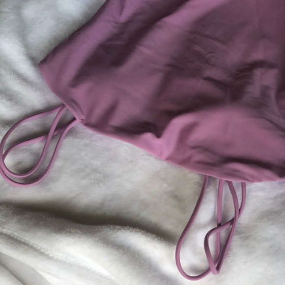 Mauve Purple Double Strap One Piece Swimsuit - Picture 4 of 6